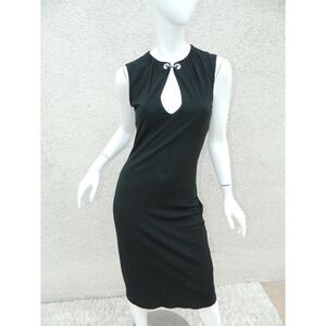 MAX MARA BLACK‎ DRESS SEXY Keyhole Metal Detail MADE IN ITALY Size Medium
